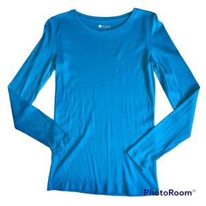 NEW STYLUS Long Sleeve Shirt Tee Long Sleeve Small Blue Women’s